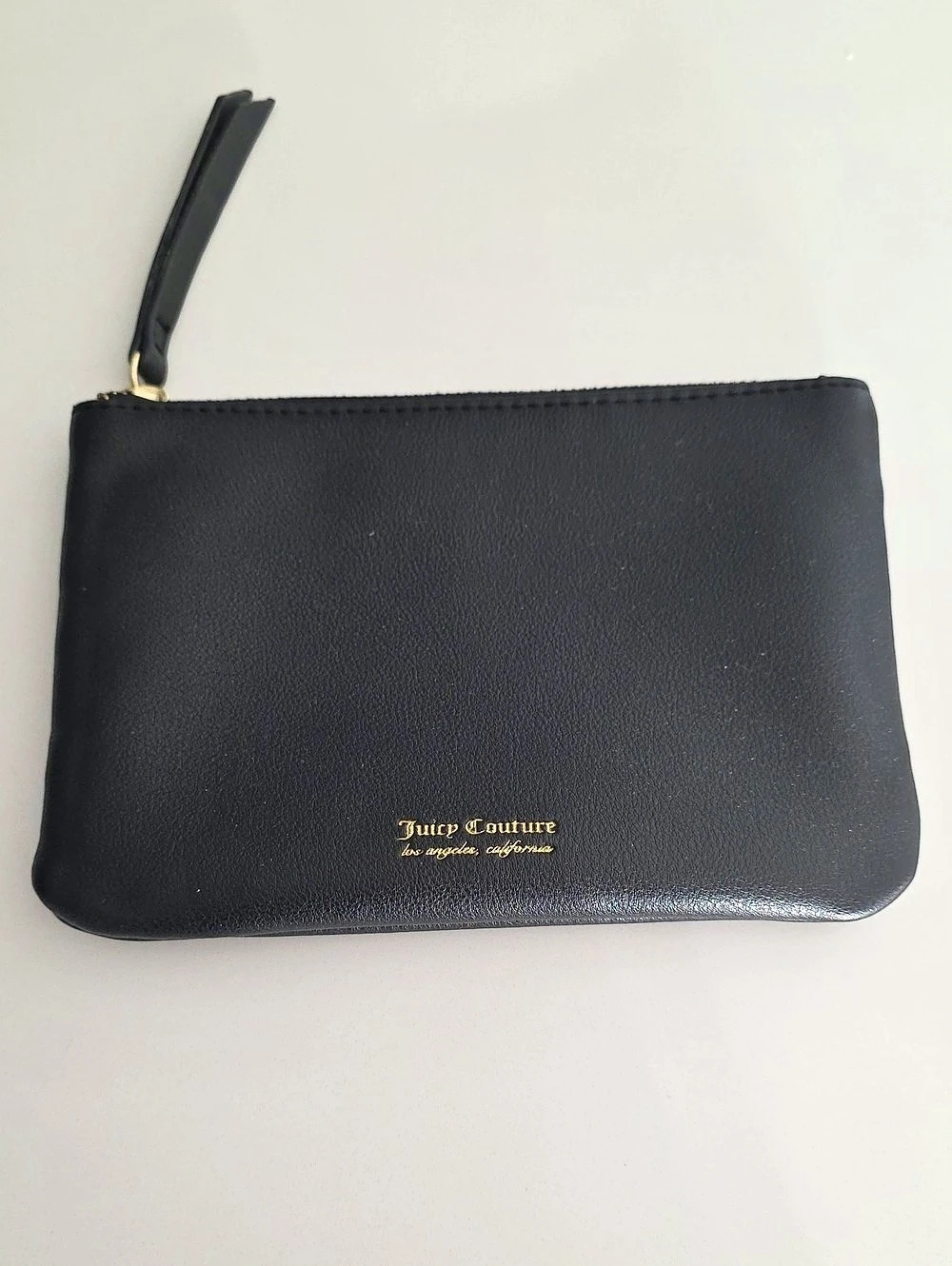 Juicy Couture Black Gold Logo Zip Pouch Black